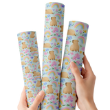 Watercolour Capybara | Premium Faux Leather Fabric