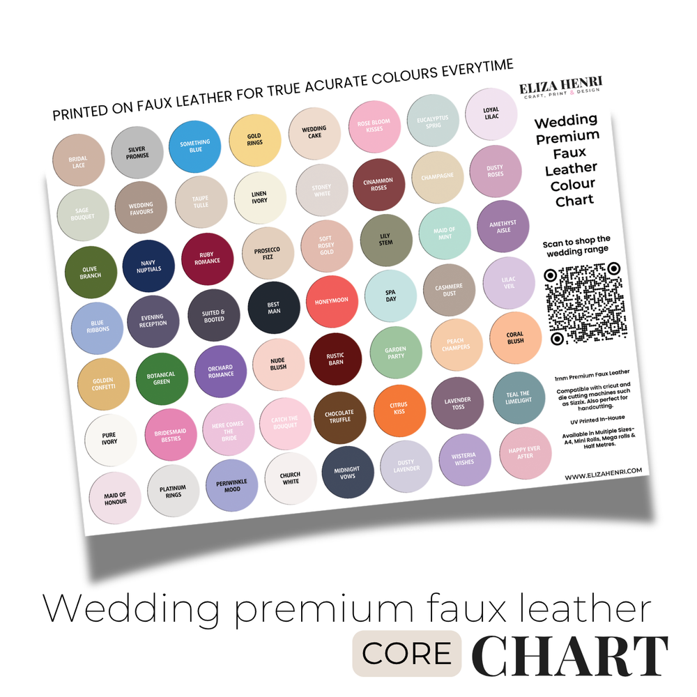 The Wedding Edit - Premium Faux Leather Colour Chart- 50+ New Shades
