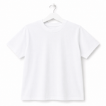 A blank plain white short-sleeve crewneck t-shirt for customisation