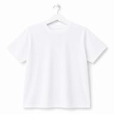 A blank plain white short-sleeve crewneck t-shirt for customisation