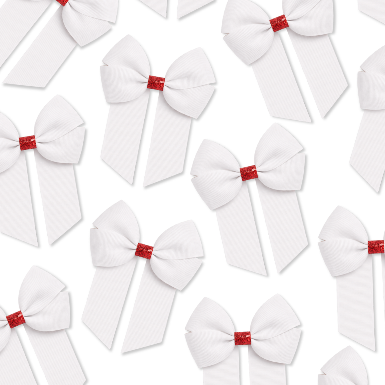 WHITE & RED GLITTER GROSGRAIN 4” RIBBON BOW - Eliza Henri