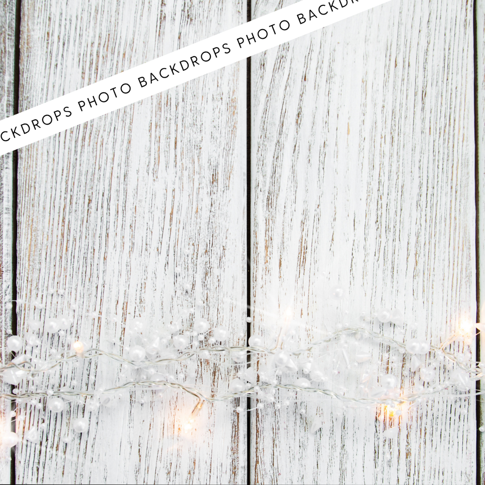 Pearls & Sparkles White Washed Wood | Canvas/PVC Photography Backdrop