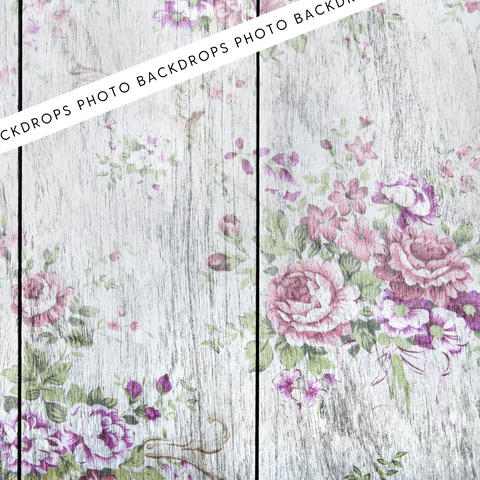Blossom Cottage Wooden Effect | Canvas/PVC Photography Backdrop
