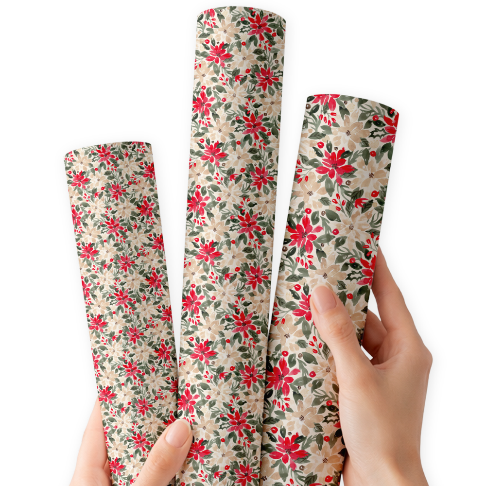 Christmas in Bloom | Premium Faux Leather Fabric
