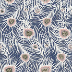 Pipers Peacock - Blue -Hesketh House Liberty Fabric Felt 04775653X - Eliza Henri