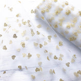 Glitter heart Tulle white