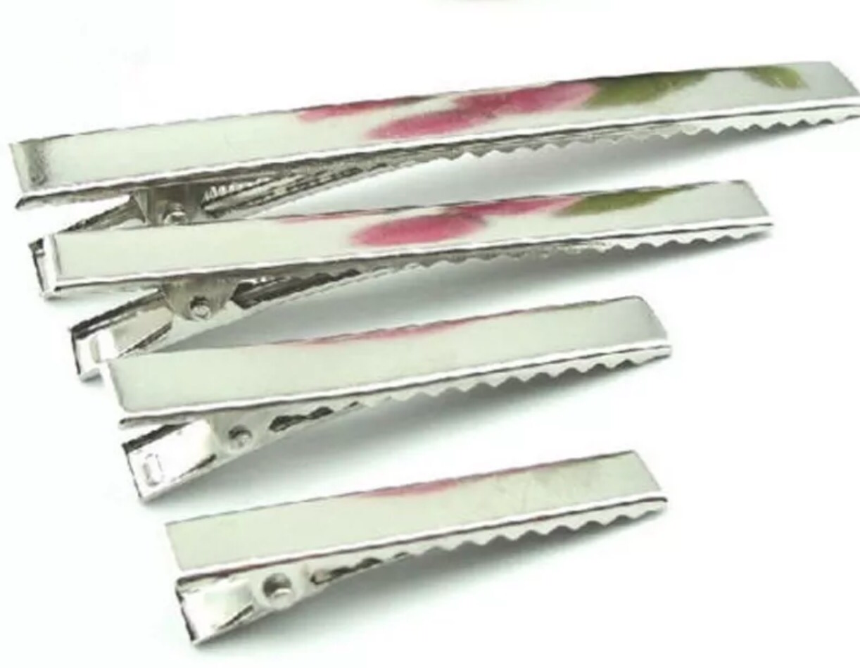 Ribbed Hair Alligator Clips with teeth- Pack of 10 - 32mm, 40mm, 45mm, 55mm, 65mm, 75mm, 80mm or 95mm - Eliza Henri Craft Supply