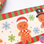 Mr & Mrs Gingerbread Grosgrain Ribbon 25mm, 38mm, 50mm. - Eliza Henri Craft Supply