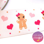 Little Gingerbread Girl Grosgrain Ribbon 25mm, 38mm, 50mm. - Eliza Henri Craft Supply