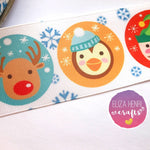 Circle Xmas Characters Grosgrain Ribbon 25mm, 38mm, 50mm. - Eliza Henri Craft Supply