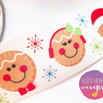 Big Gingerbread Faces Grosgrain Ribbon 25mm, 38mm, 50mm. - Eliza Henri Craft Supply