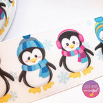 Cute Penguins Grosgrain Ribbon 25mm, 38mm, 50mm. - Eliza Henri Craft Supply