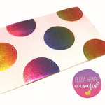 Pink & White ombré ribbon with foil Rainbow Circles Grosgrain Ribbon 3'' - Eliza Henri Craft Supply
