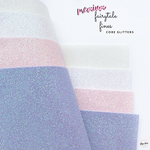 'Fairytale Fines' White Pink Lilac Glitter Premium Lux Fine Glitter Fabric - Eliza Henri