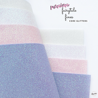 'Fairytale Fines' White Pink Lilac Glitter Premium Lux Fine Glitter Fabric - Eliza Henri