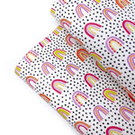 Spotty Monochrome Rainbows Premium Faux Leather Fabric Sheets - Eliza Henri