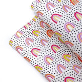 Spotty Monochrome Rainbows Premium Faux Leather Fabric Sheets - Eliza Henri