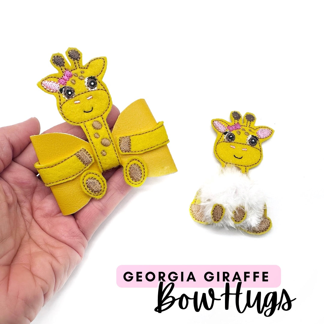 Georgia Giraffe Bow Hug Wrap Around & Pops Feltie Set - Eliza Henri
