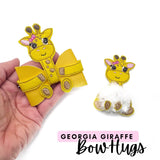 Georgia Giraffe Bow Hug Wrap Around & Pops Feltie Set - Eliza Henri