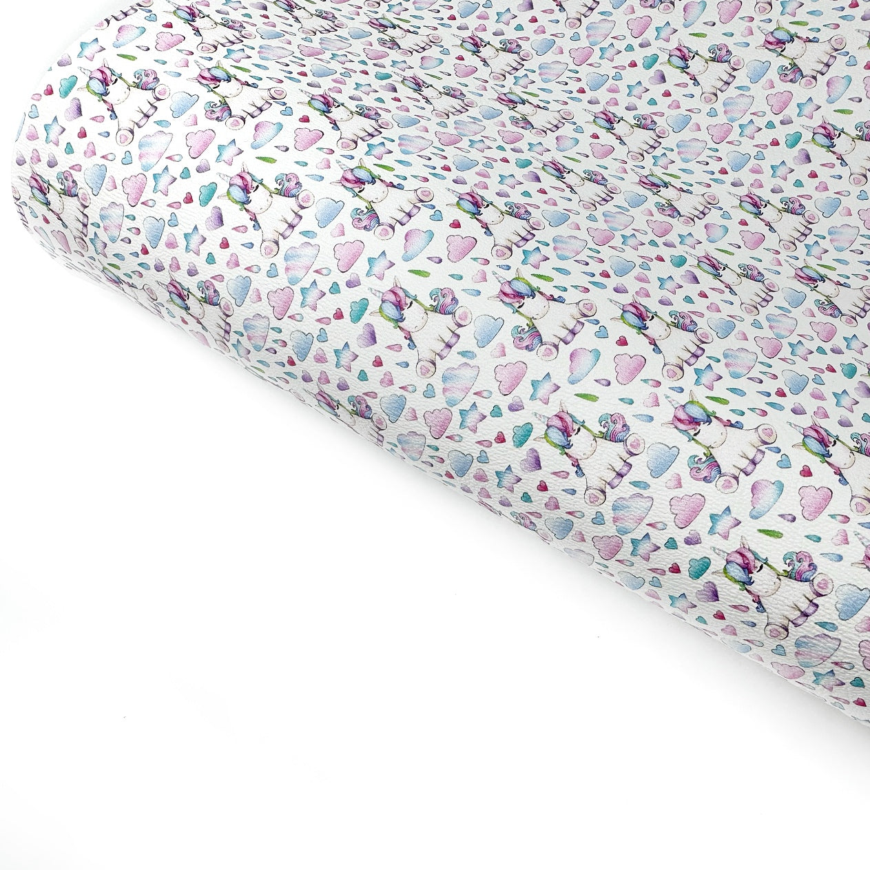 Iris the rainbow Unicorn Premium Faux Leather Fabric Sheets - Eliza Henri