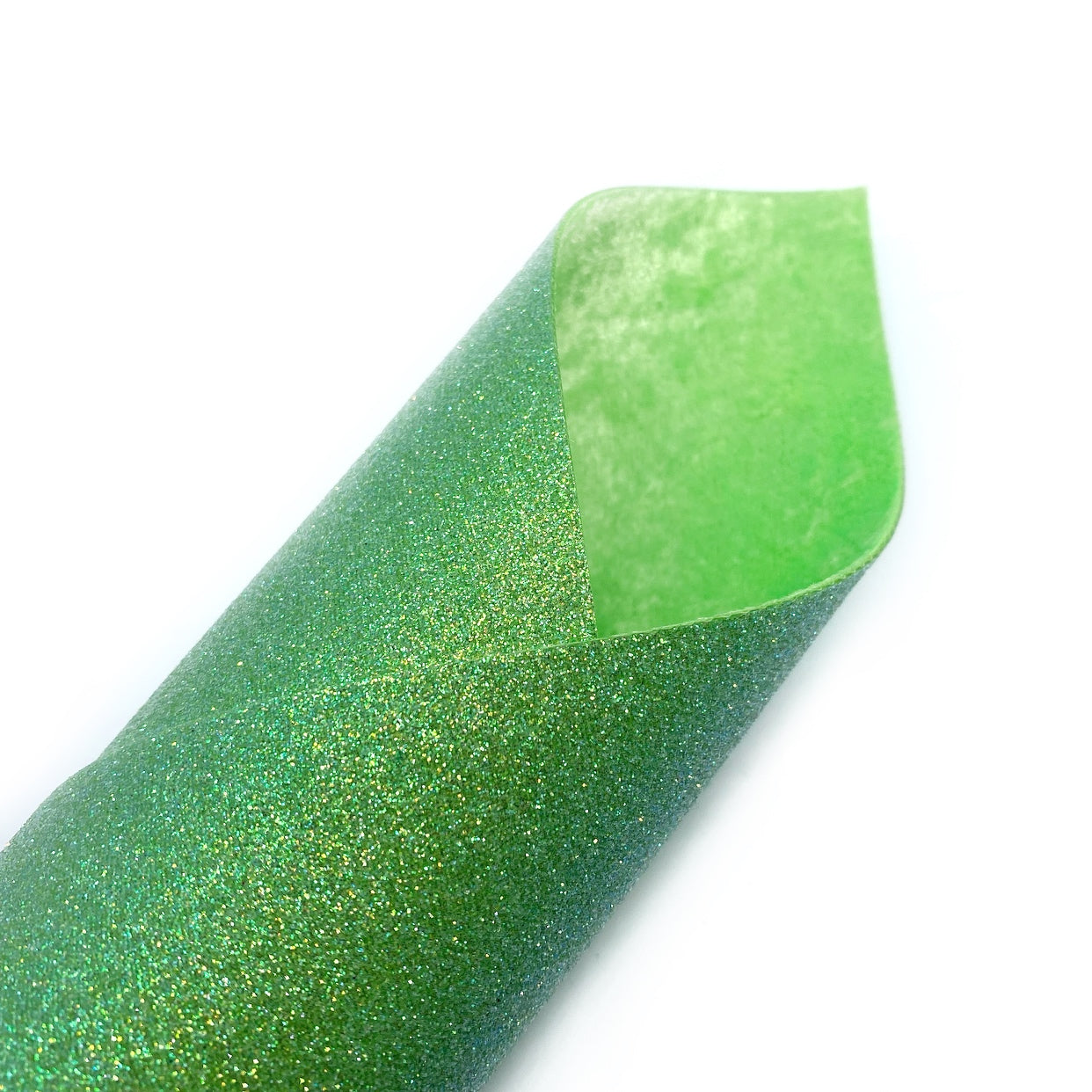Double Sided Tropical Green Fine Core Glitter Fabric - Eliza Henri
