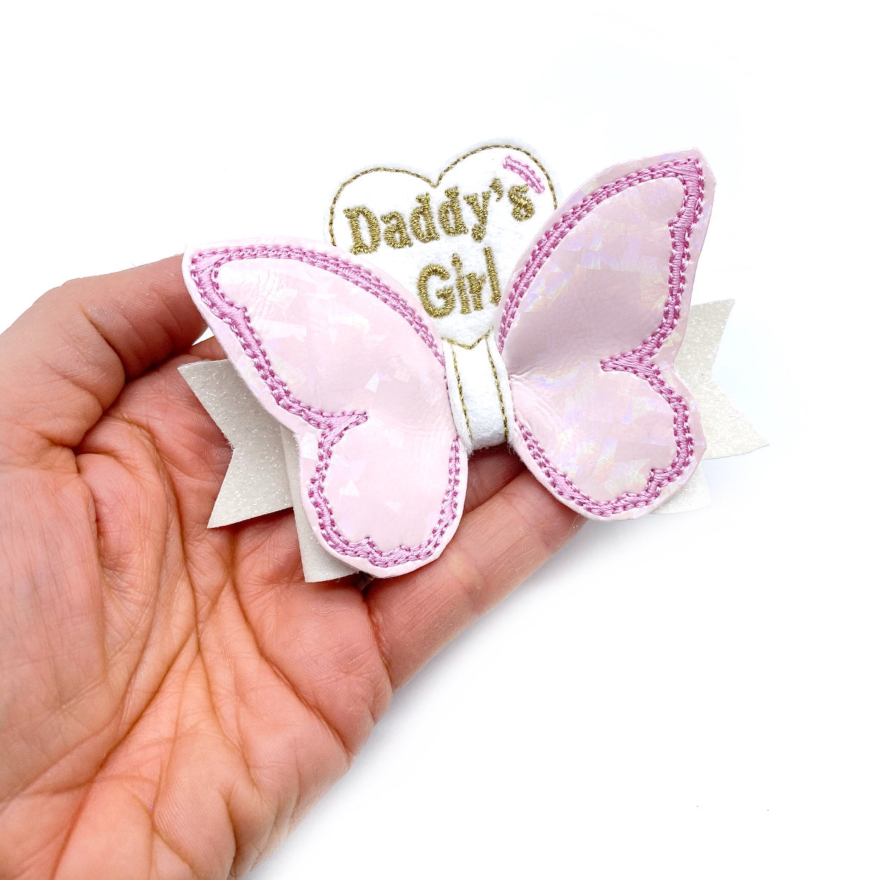 I love Daddy | Daddy's girl Heart Pop Up Bow Centre Felties - Eliza Henri