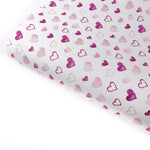 Doodle Pink Hearts Premium Faux Leather Fabric Sheets - Eliza Henri