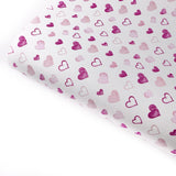 Doodle Pink Hearts Premium Faux Leather Fabric Sheets - Eliza Henri