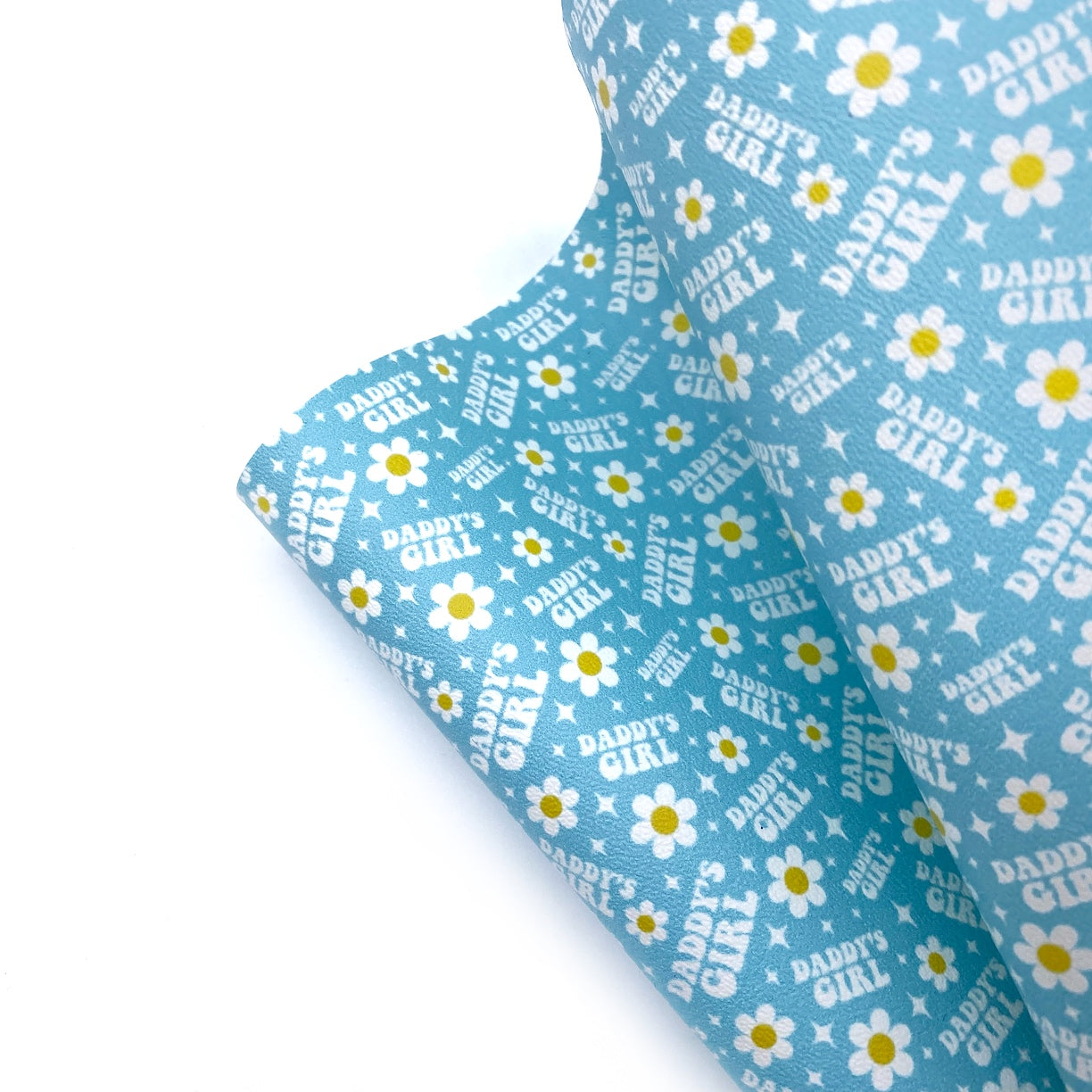 Daddy’s Girl Blue Premium Faux Leather Fabric Sheets - Eliza Henri
