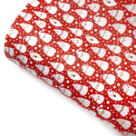 Snowy Santas Premium Faux Leather Fabric Sheets - Eliza Henri