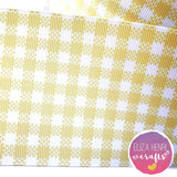 Yellow Gingham Grosgrain Ribbon 2'' or 3'' - Eliza Henri Craft Supply