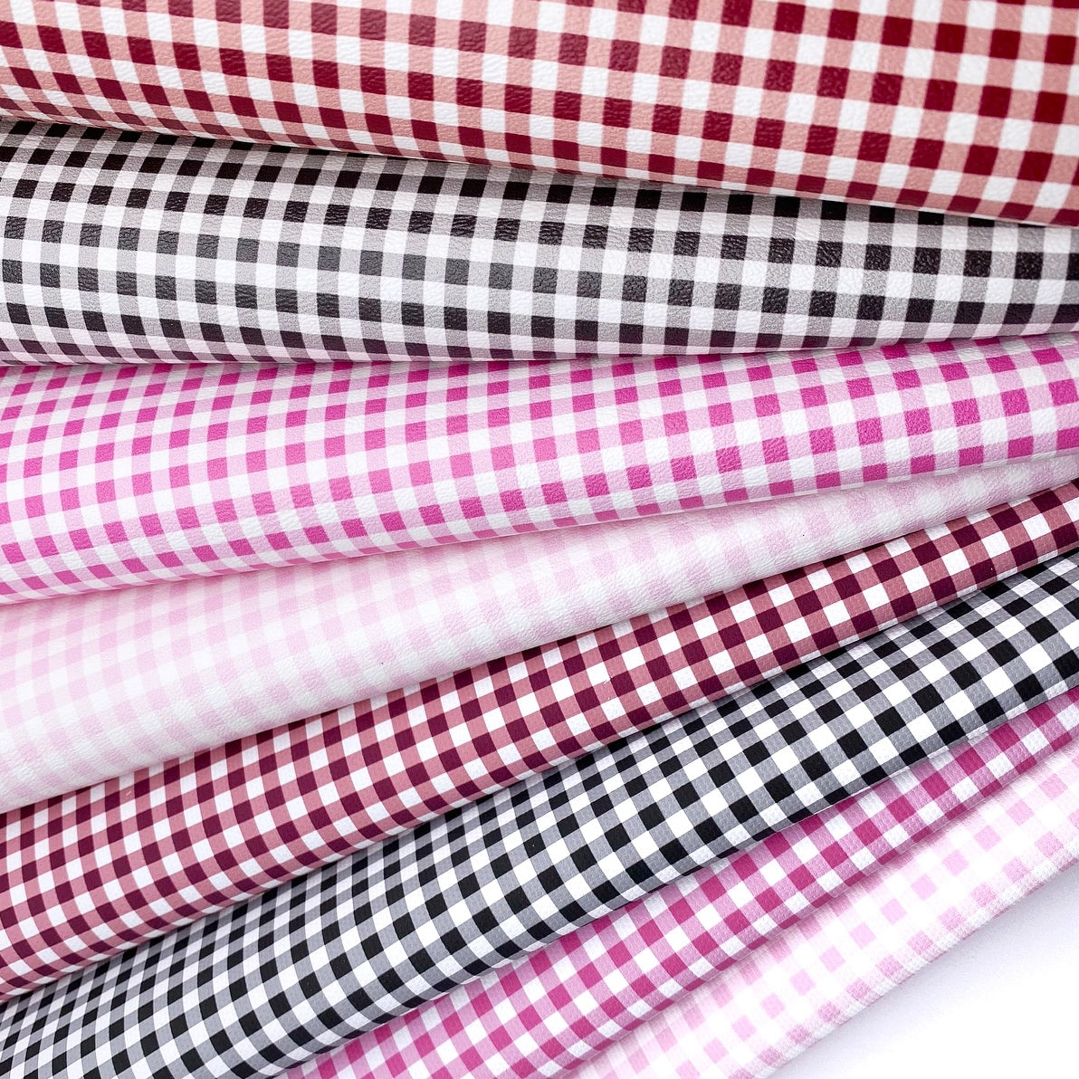Classic Gingham Premium Faux Leather Fabric Sheets - Eliza Henri