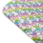 Pastel Rainbow Bunnies Premium Faux Leather Fabric Sheets - Eliza Henri