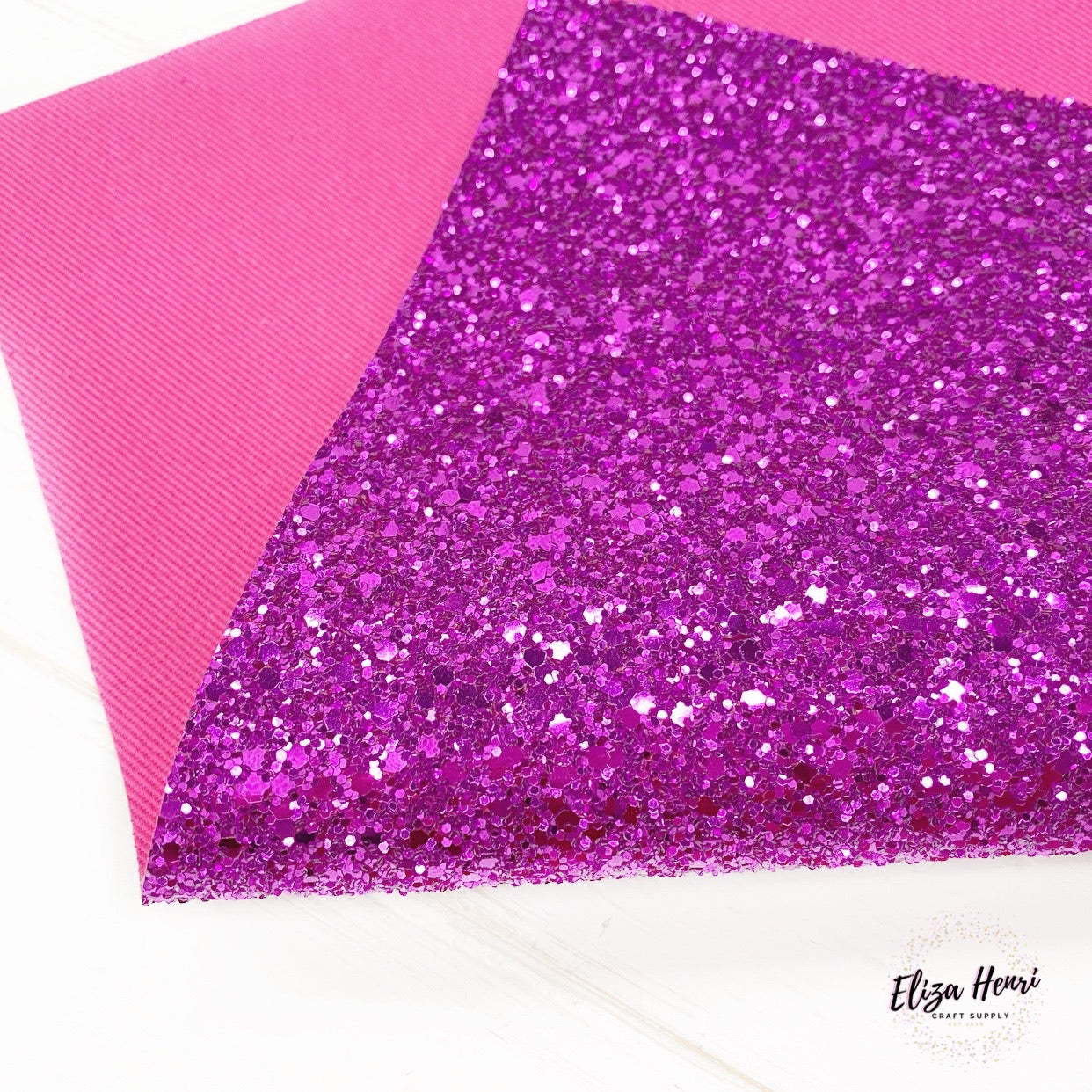 Fun Fuschia Pink Lux Premium Chunky Glitter Fabric - Eliza Henri