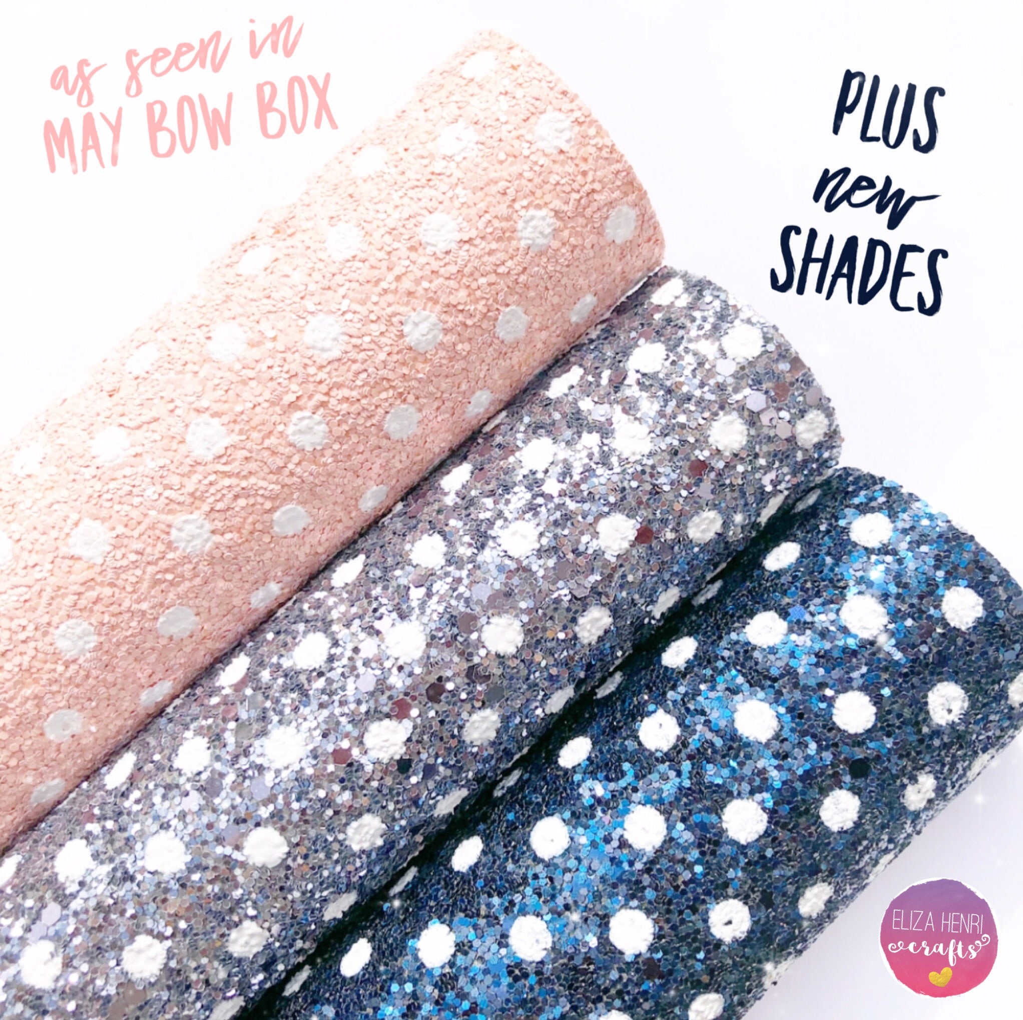 Polka dot patterned Chunky Glitter Fabric - Eliza Henri