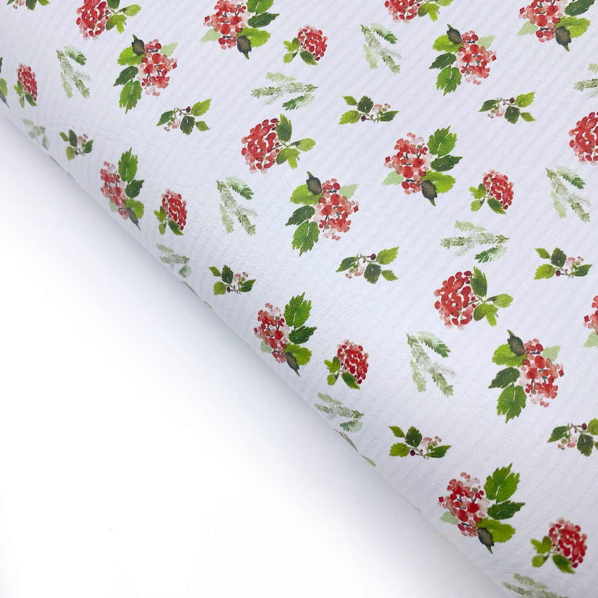 Festive Floral Stripe Premium Faux Leather Fabric Sheets - Eliza Henri