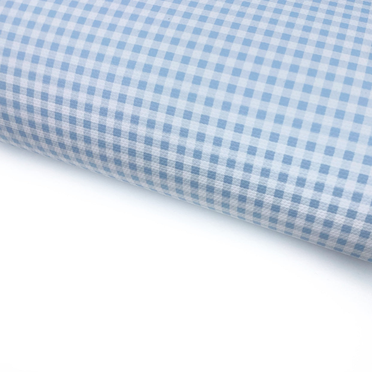Baby Blue Gingham Lux Premium Printed Bow Fabric - Eliza Henri