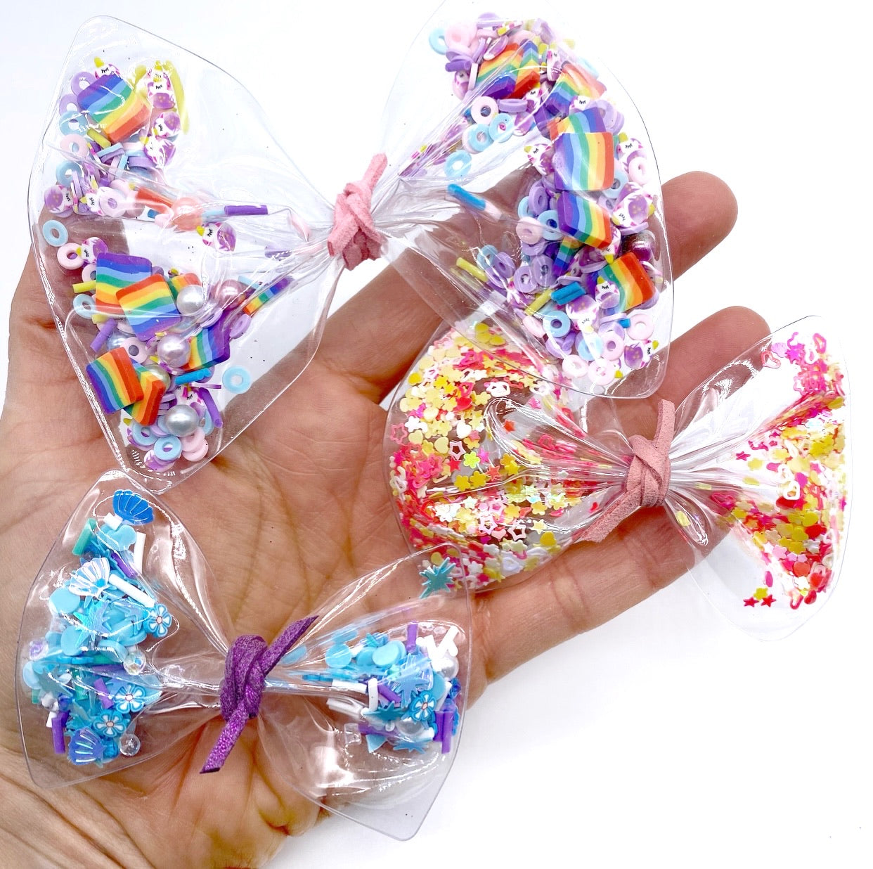 Clear Shaker Pinch Bow Pouches - Eliza Henri