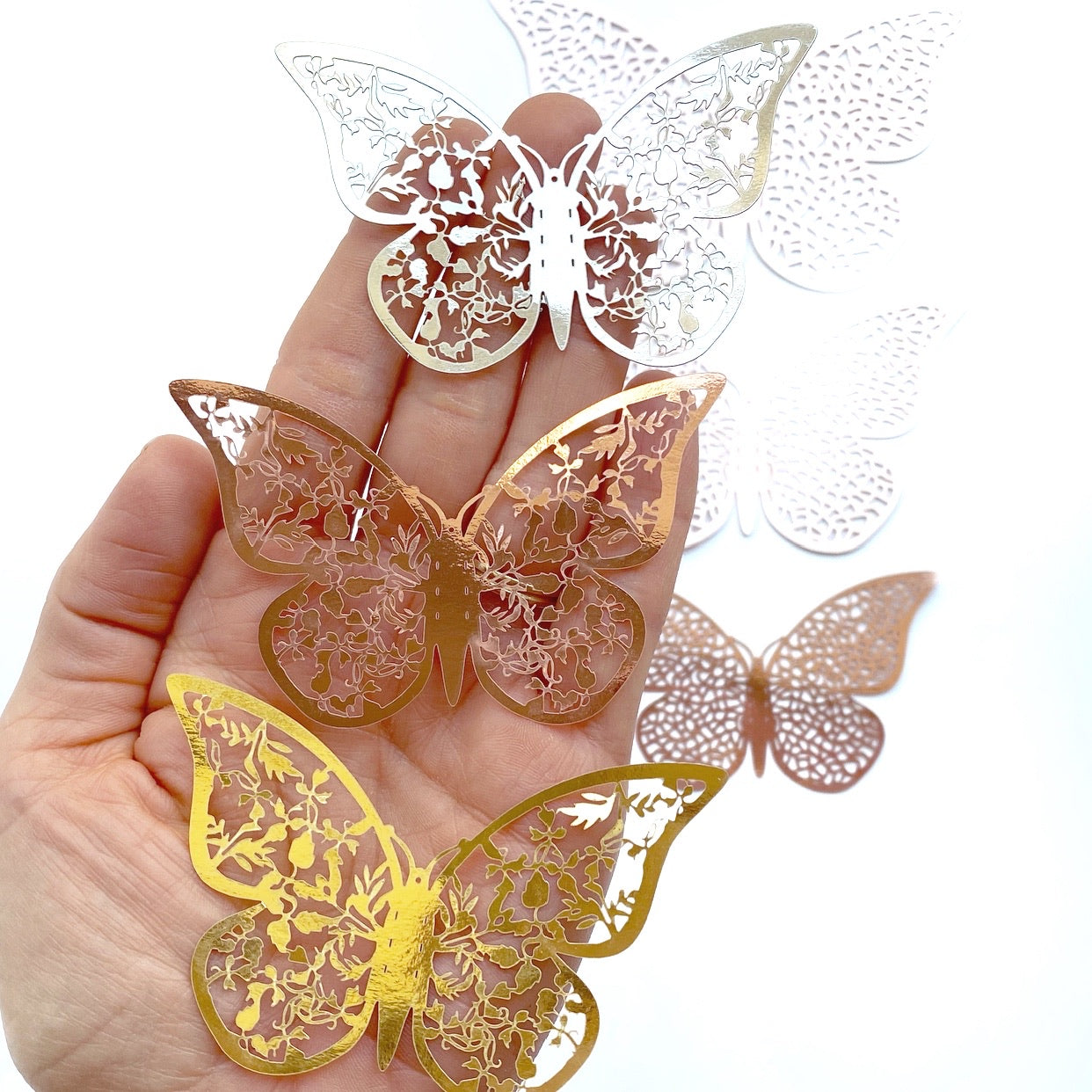 Metallic 3D Cut-out Butterfly Embellishments - Eliza Henri