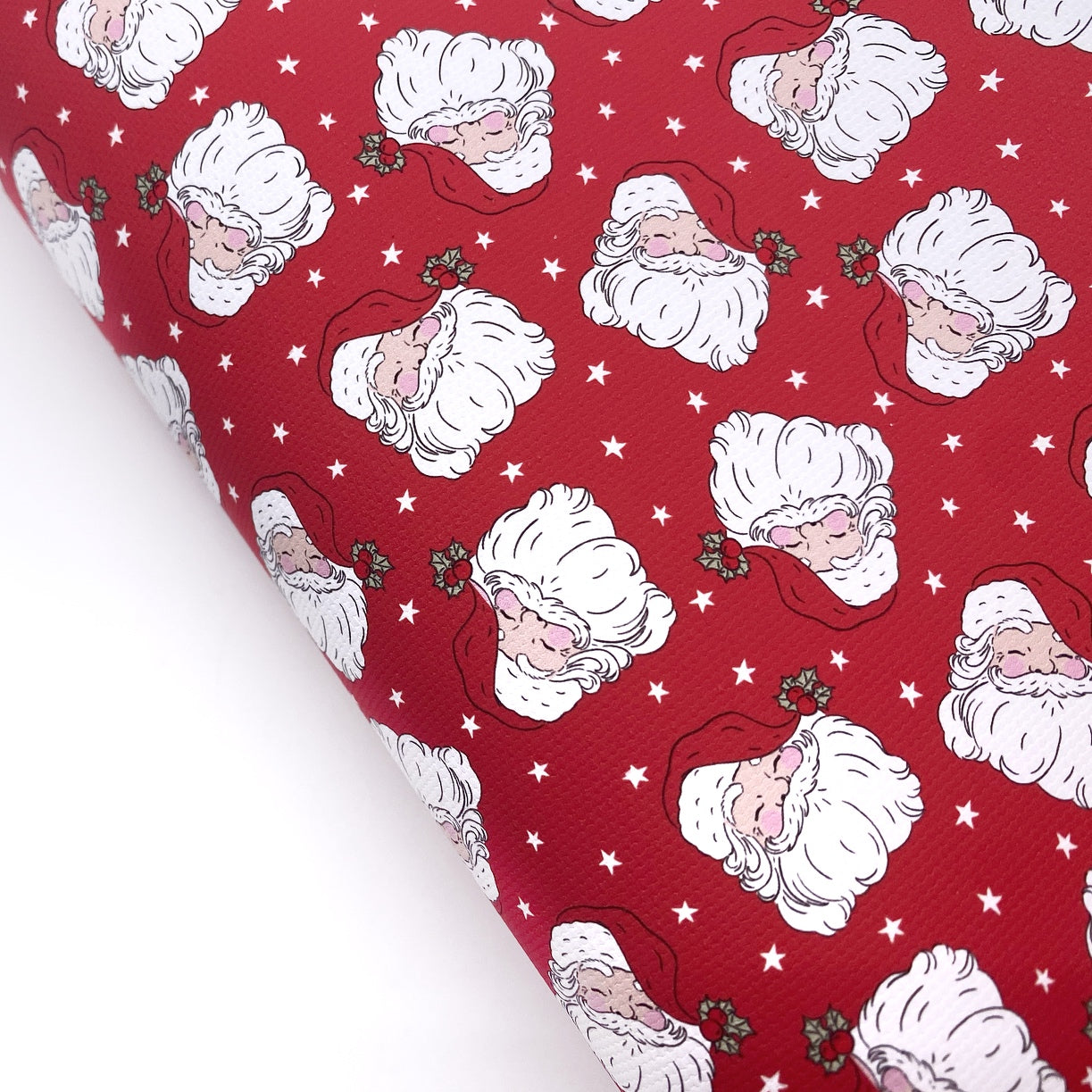 Red Boho Vintage Santa Lux Premium Canvas Bow Fabrics - Eliza Henri