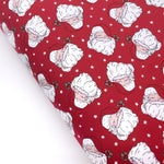 Red Boho Vintage Santa Lux Premium Canvas Bow Fabrics - Eliza Henri