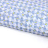 Blue Flower Gingham Lux Premium Printed Bow Fabrics - Eliza Henri