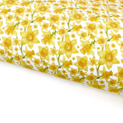 Pretty Little Daffodils Lux Premium Printed Bow Fabrics - Eliza Henri