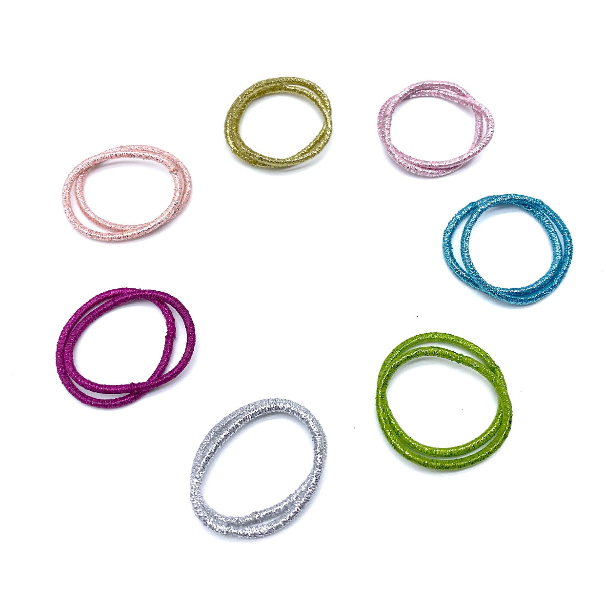 Luxury Glitter Piggies- snag free elastics- 4 pack - Eliza Henri