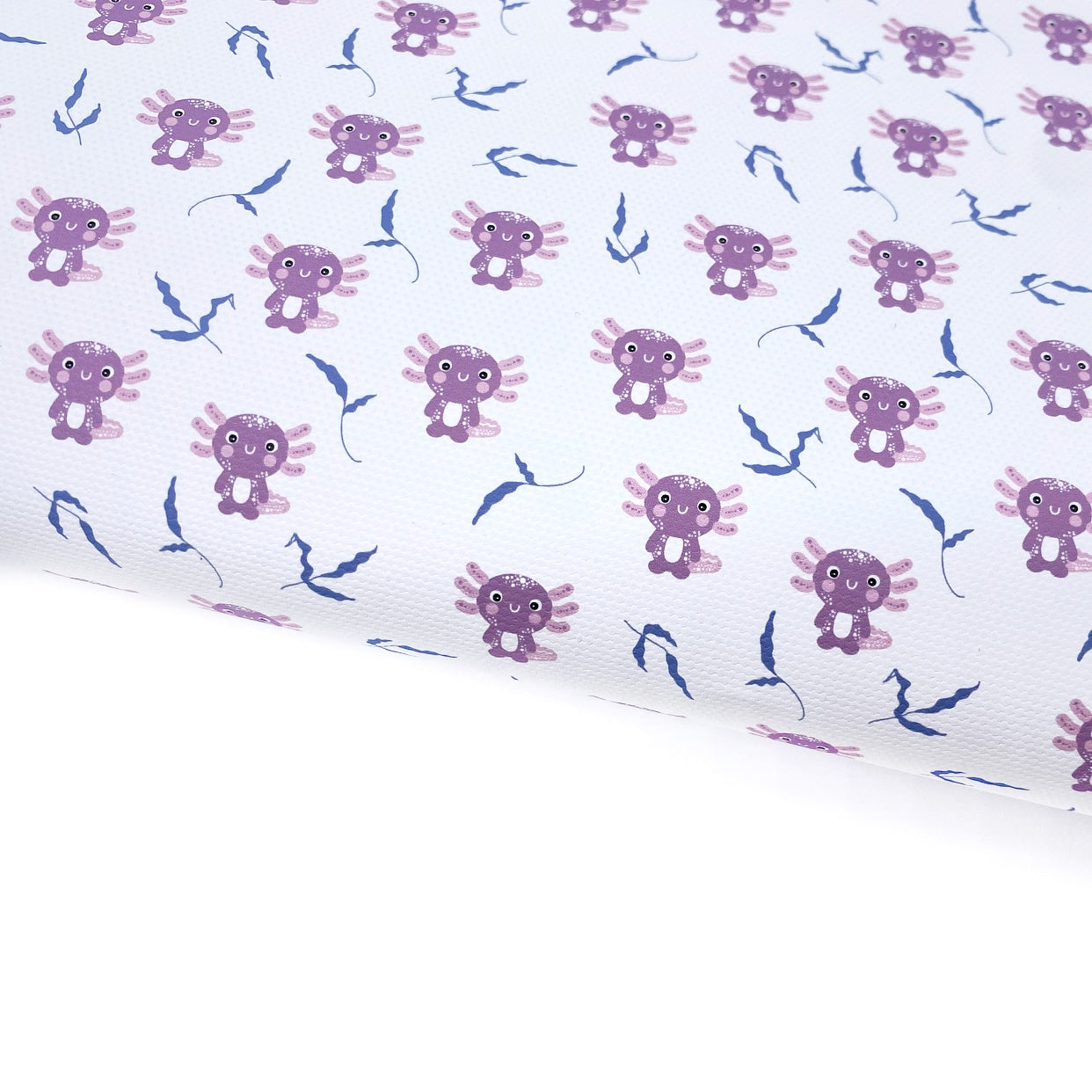 Baby Axolotl Purple Lux Premium Printed Bow Fabric - Eliza Henri