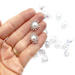 Rhinestone Flower 15mm Centre Piece- Packs of 5 - Eliza Henri
