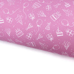 Pink Birthday Party Lux Premium Canvas Bow Fabrics - Eliza Henri