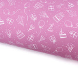 Pink Birthday Party Lux Premium Canvas Bow Fabrics - Eliza Henri