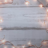 Festive Fairy Lights Wood Effect Canvas Photography Background