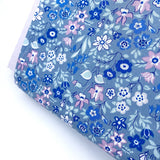 Silver Bells Blue - Deco Dance Liberty Cotton Fabric 04775920B